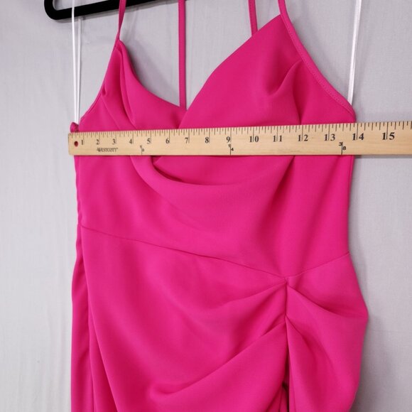 Revolve Amanda Uprichard Jasalina Maxi Dress Size Medium Hot Pink Sexy Party - Picture 8 of 16
